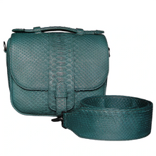 Cargar imagen en el visor de la galería, Green Python Leather Small Shoulder bag
