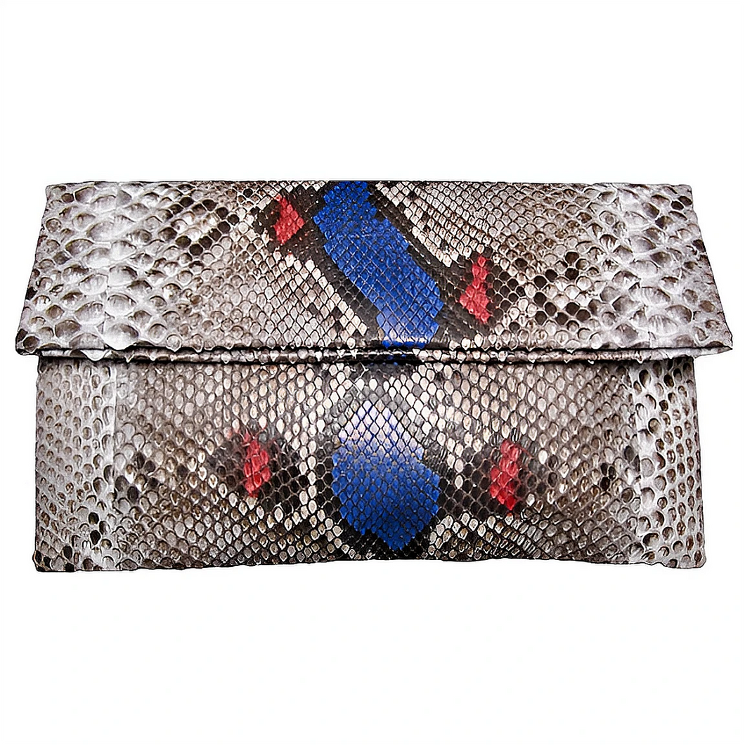 Leather foldover Clutch Bag