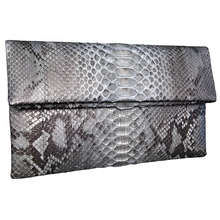 Load image into Gallery viewer, Grey Leather Clutch Bag
