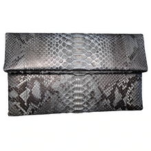 Load image into Gallery viewer, Grey Leather Clutch Bag
