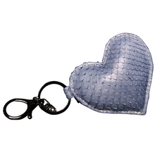 Cargar imagen en el visor de la galería, Grey Leather Heart Key Holder and Charm
