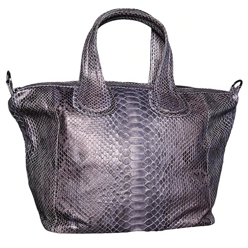 Grey Leather Nightingale Tote Bag