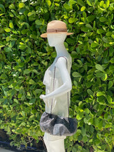 Cargar imagen en el visor de la galería, Grey Python Leather Dumpling Oversized Clutch Shoulder Bag
