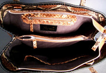 Load image into Gallery viewer, Brown Multicolor Python Leather Tassel Tote Shoulder bag
