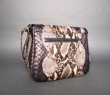 Load image into Gallery viewer, Black Multicolor Python Leather Crossbody Saddle bag
