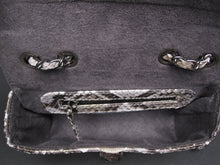 Cargar imagen en el visor de la galería, Interior Metallic Gold Snakeskin Motif Python Leather Shoulder Flap Bag - SMALL
