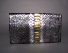 Load image into Gallery viewer, back Metallic Black Clutch Bag
