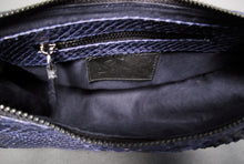 Load image into Gallery viewer, Blue Snakeskin Python Leather Croissant Shoulder Bag
