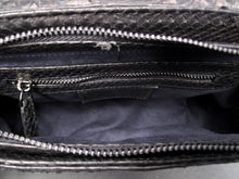 Load image into Gallery viewer, Black Python Leather Large Crossbody Saddle bag
