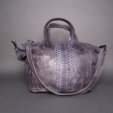 Load image into Gallery viewer, Grey Python Leather Nightingale Tote Shoulder bag
