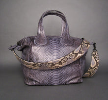 Load image into Gallery viewer, Grey Python Leather Nightingale Tote Shoulder bag
