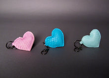 Load image into Gallery viewer, Teal Python Leather Heart Key Holder and Charm - Large
