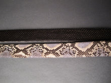 Load image into Gallery viewer, Black and Multicolor reversible python leather large strap

