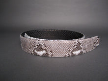 Load image into Gallery viewer, Grey and Natural Black reversible python leather large strap

