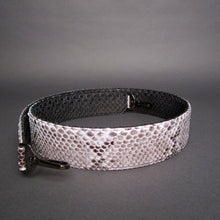 Load image into Gallery viewer, Grey and Natural Black reversible python leather large strap

