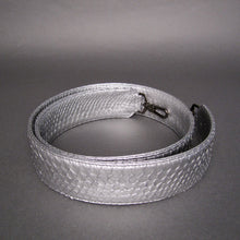 Load image into Gallery viewer, Metallic silver python leather large strap
