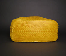 Load image into Gallery viewer, Hobo Yellow Shoulder Bag in Genuine Python Leather
