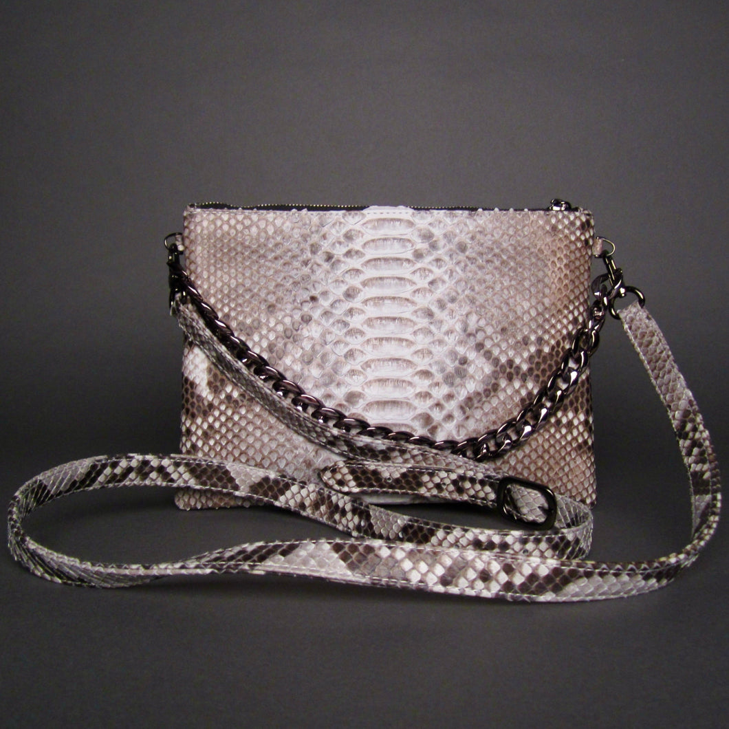 Bee In Style White Leather Crossbody or Clutch Bag