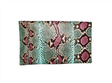 Load image into Gallery viewer, Multicolor Blue Purple Leather Clutch Bag
