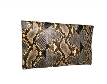 Load image into Gallery viewer, Back Black Multicolor Python Leather Clutch Bag

