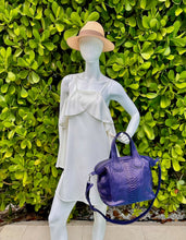 Load image into Gallery viewer, Blue Python Leather Nightingale Tote Shoulder bag
