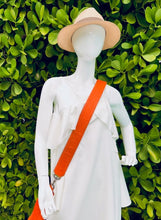 Cargar imagen en el visor de la galería, Orange and multicolor reversible python leather large strap
