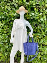 Load image into Gallery viewer, Blue Python Leather Tassel Tote Shopper bag
