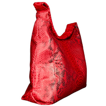 Cargar imagen en el visor de la galería, Side Red Leather Jumbo XL Shoulder Bag
