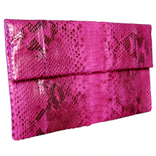 Load image into Gallery viewer, Bright Pink Leather Clutch Bag
