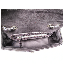Load image into Gallery viewer, Interior Grey Leather Shoulder Flap Bag
