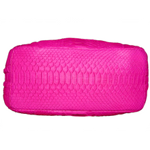 Cargar imagen en el visor de la galería, Bottom Leather Hobo Bag in Pink Fuchsia Python Leather Media 1 of 10
