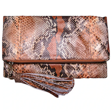 Load image into Gallery viewer, Light Brown Leather Tassel Clutch Bag
