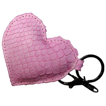 Cargar imagen en el visor de la galería, Pink Leather Heart Key Holder and Charm
