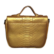 Load image into Gallery viewer, Back Metallic Gold Box Shoulder Strap bag
