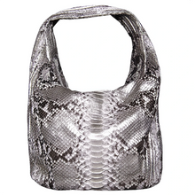 Load image into Gallery viewer, Metallic Silver Leather Hobo Bag
