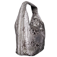 Load image into Gallery viewer, Side Metallic Silver Leather Hobo Bag
