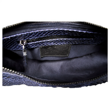 Load image into Gallery viewer, Interior Blue Half Moon Croissant Shoulder Bag
