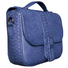 Cargar imagen en el visor de la galería, Navy Blue Python Leather Small Shoulder bag

