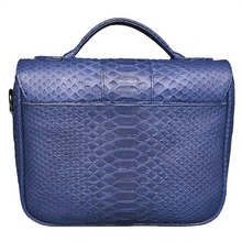 Load image into Gallery viewer, Back Navy Blue Python Leather Small Shoulder bag
