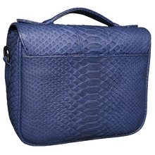 Load image into Gallery viewer, Back Navy Blue Python Leather Small Shoulder bag
