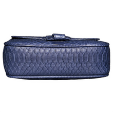 Load image into Gallery viewer, Bottom Navy Blue Python Leather Small Shoulder bag
