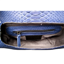 Cargar imagen en el visor de la galería, Interior Navy Blue Python Leather Small Shoulder bag
