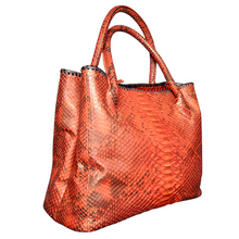 Load image into Gallery viewer, Ochre Orange Leather Tassel Tote Bag
