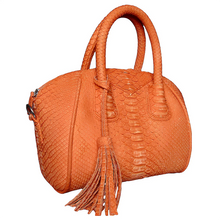 Load image into Gallery viewer, Orange Leather Satchel Bag
