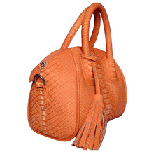 Cargar imagen en el visor de la galería, Orange Leather Satchel Bag

