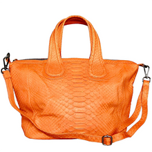 Cargar imagen en el visor de la galería, Orange Leather Nightingale Tote Bag
