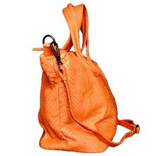 Load image into Gallery viewer, Side Orange Leather Nightingale Tote Bag
