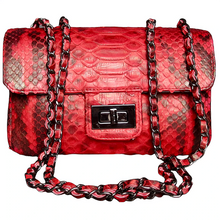 Load image into Gallery viewer, Red and Black Leather Shoulder Bag
