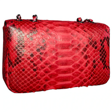 Load image into Gallery viewer, Back Red and Black Leather Shoulder Bag
