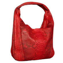 Load image into Gallery viewer, Red and Black Leather Hobo Bag
